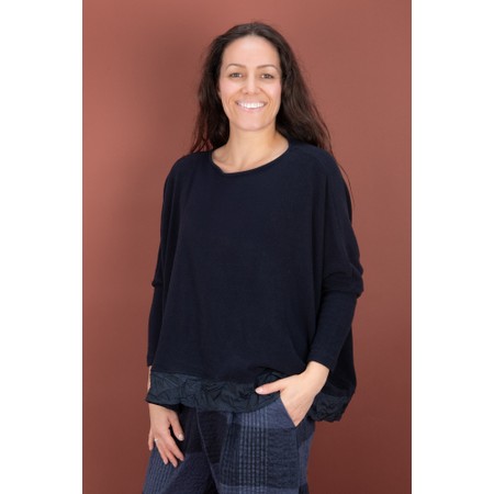 Mama B Bamboo Notte Tring Frill Jumper - Blue