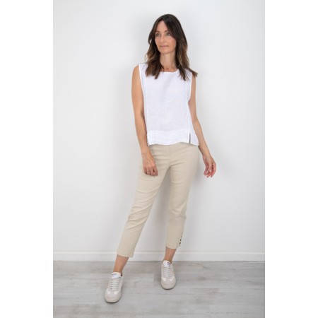 Robell Lena Beige Ankle Detail Trouser - Brown