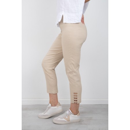 Robell Lena Beige Ankle Detail Trouser - Brown