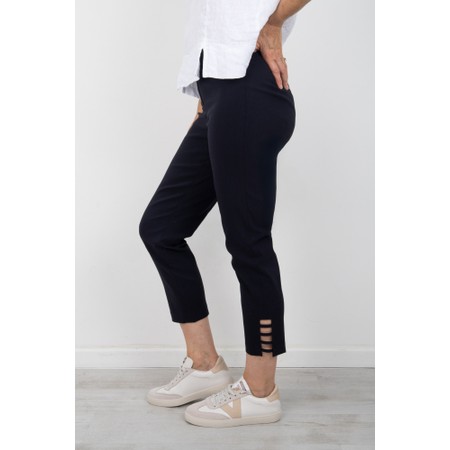 Robell Lena Navy Ankle Detail Cropped Trouser - Blue