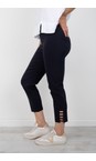 Robell Navy Lena Navy Ankle Detail Cropped Trouser  