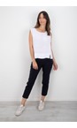 Robell Navy Lena Navy Ankle Detail Cropped Trouser  