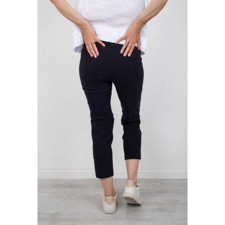 Robell Lena Navy Ankle Detail Cropped Trouser - Blue