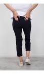 Robell Navy Lena Navy Ankle Detail Cropped Trouser  