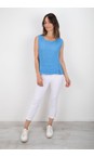 Robell White  Lena White Ankle Detail Cropped Trouser  