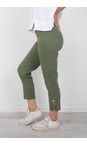 Robell Khaki 881 Lena Khaki Ankle Detail Cropped Trouser  