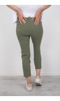 Robell Khaki 881 Lena Khaki Ankle Detail Cropped Trouser  
