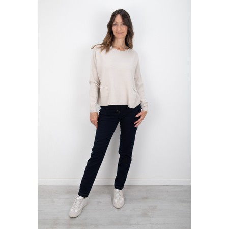 Robell Bella  Navy Contrast Stitch Slim Fit Full Length Jean - Blue