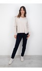 Bella  Navy Contrast Stitch Slim Fit Full Length Jean