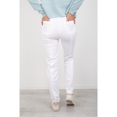 Robell Bella  White Slim Fit Full Length Jean - White