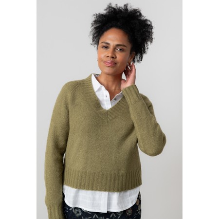 Lily & Me Woodchester Moss Plain Jumper - Green