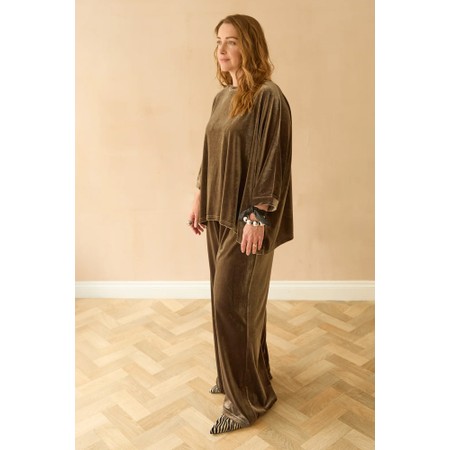 Chalk Erin Relaxed Velour Top - Brown