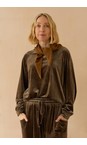 Chalk Truffle Erin Relaxed Velour Top  
