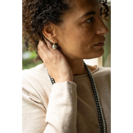 Chalk Cambridge Pull Through Ball Earrings - Off-White