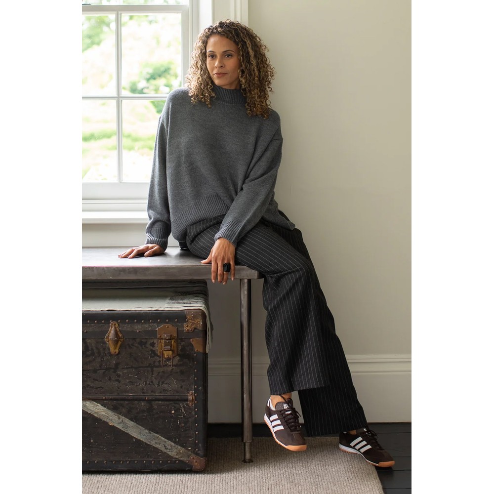 Chalk Judith Trouser Dark Charcoal