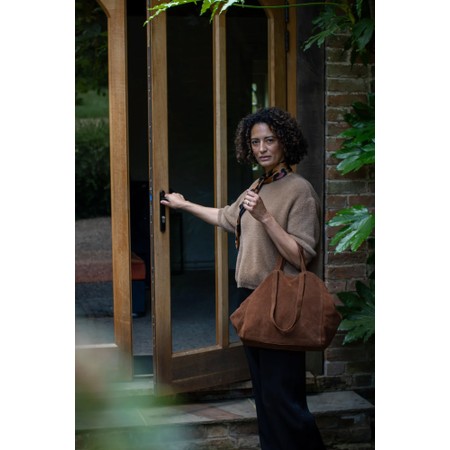 Chalk Soho Slouch Tan Suede Bag - Brown