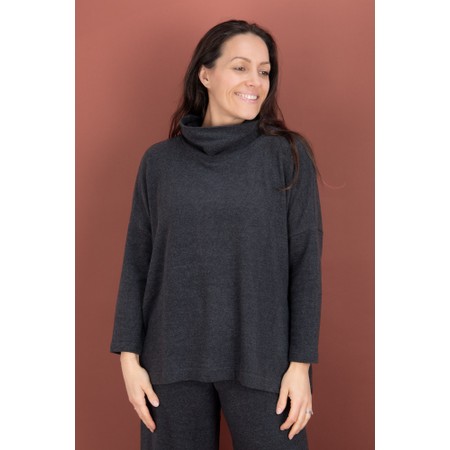Mama B Dina Anthracite Split Sides Jumper - Grey