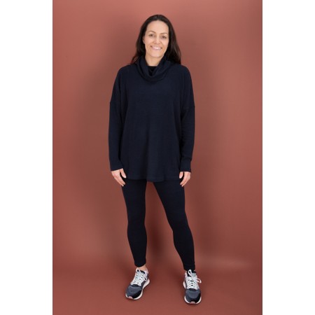 Mama B Plain Notte Fleece Legging - Blue