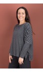 Mama B Riga Antracite Martis R Stripe Riga Antracite Wide Knit Jumper  