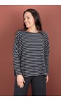 Mama B Riga Antracite Martis R Stripe Riga Antracite Wide Knit Jumper  