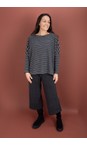 Mama B Riga Antracite Martis R Stripe Riga Antracite Wide Knit Jumper  