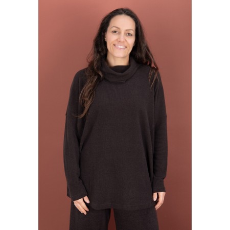 Mama B Oversized Bill U Moro Plain Fleece Jumper - Brown