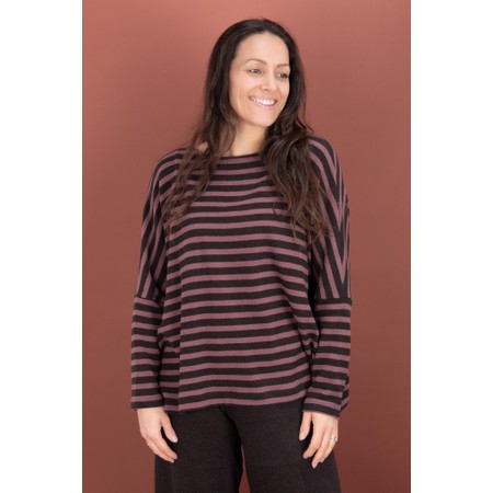 Mama B Martis R Stripe Riga Moro Wide Knit Jumper - Brown