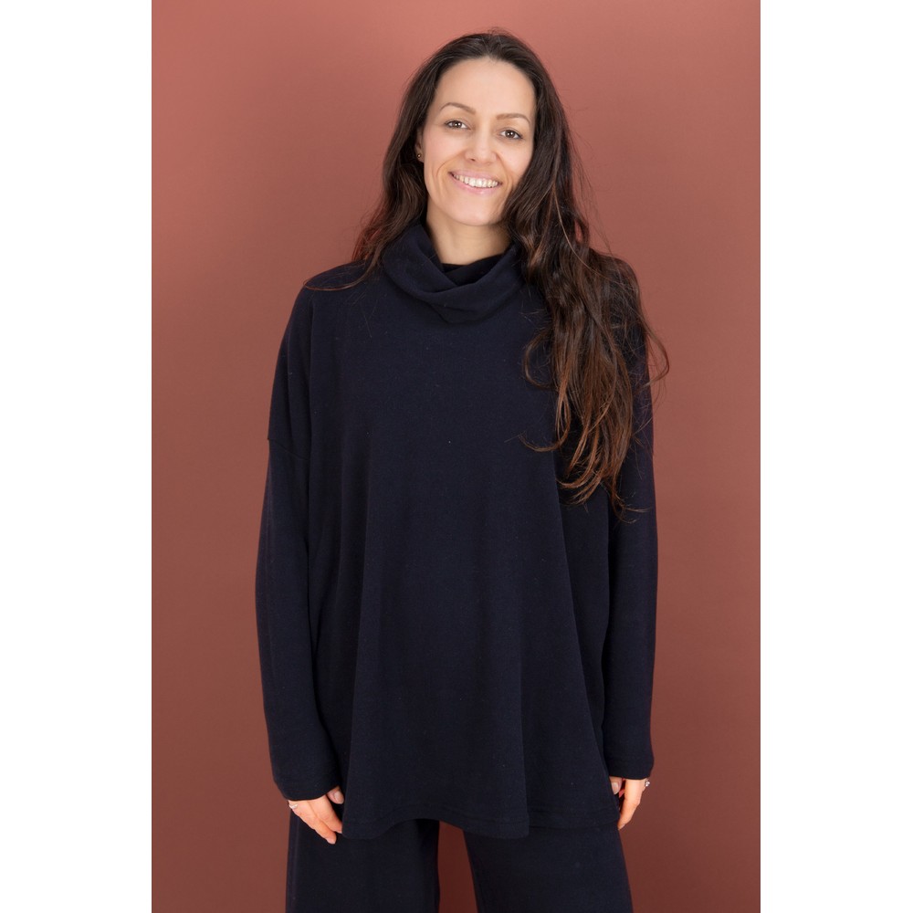 Mama B Oversized Bill U Notte Plain Fleece Jumper Notte