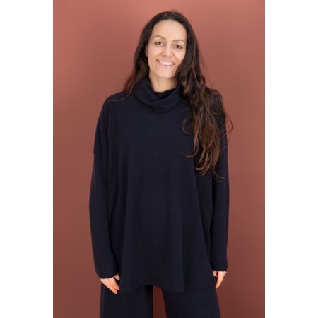 Mama B Oversized Bill U Notte Plain Fleece Jumper - Blue