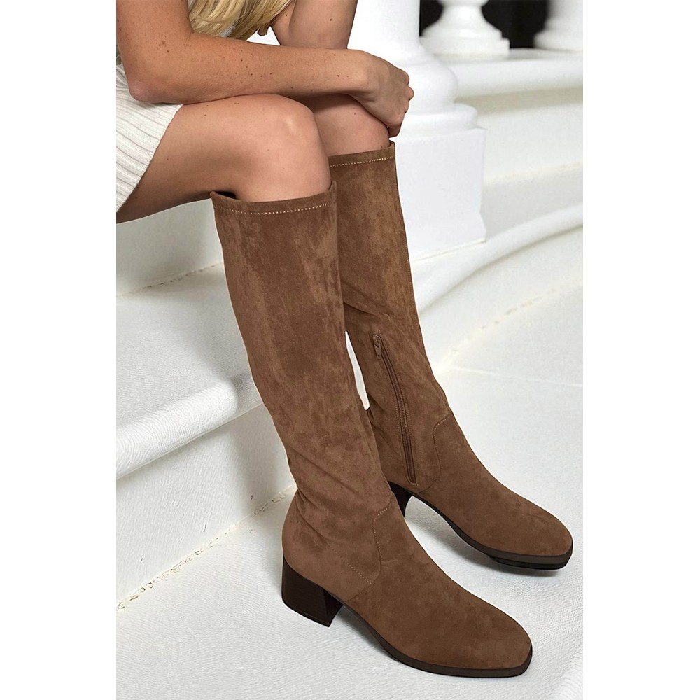 ELLA Madeleine Tan Knee High Stretch Boot Tan