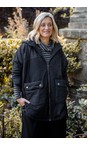 Naya Black  Naya Hooded Jacket With Quilted Sections