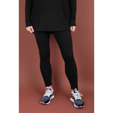 Mama B Plain Nero Fleece Legging - Black
