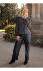 Naya Black  Naya Black Leatherette Wide Leg Trouser  