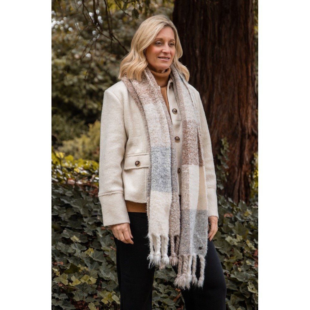V.Fraas Soft Knit Multi Scarf Natural Multi
