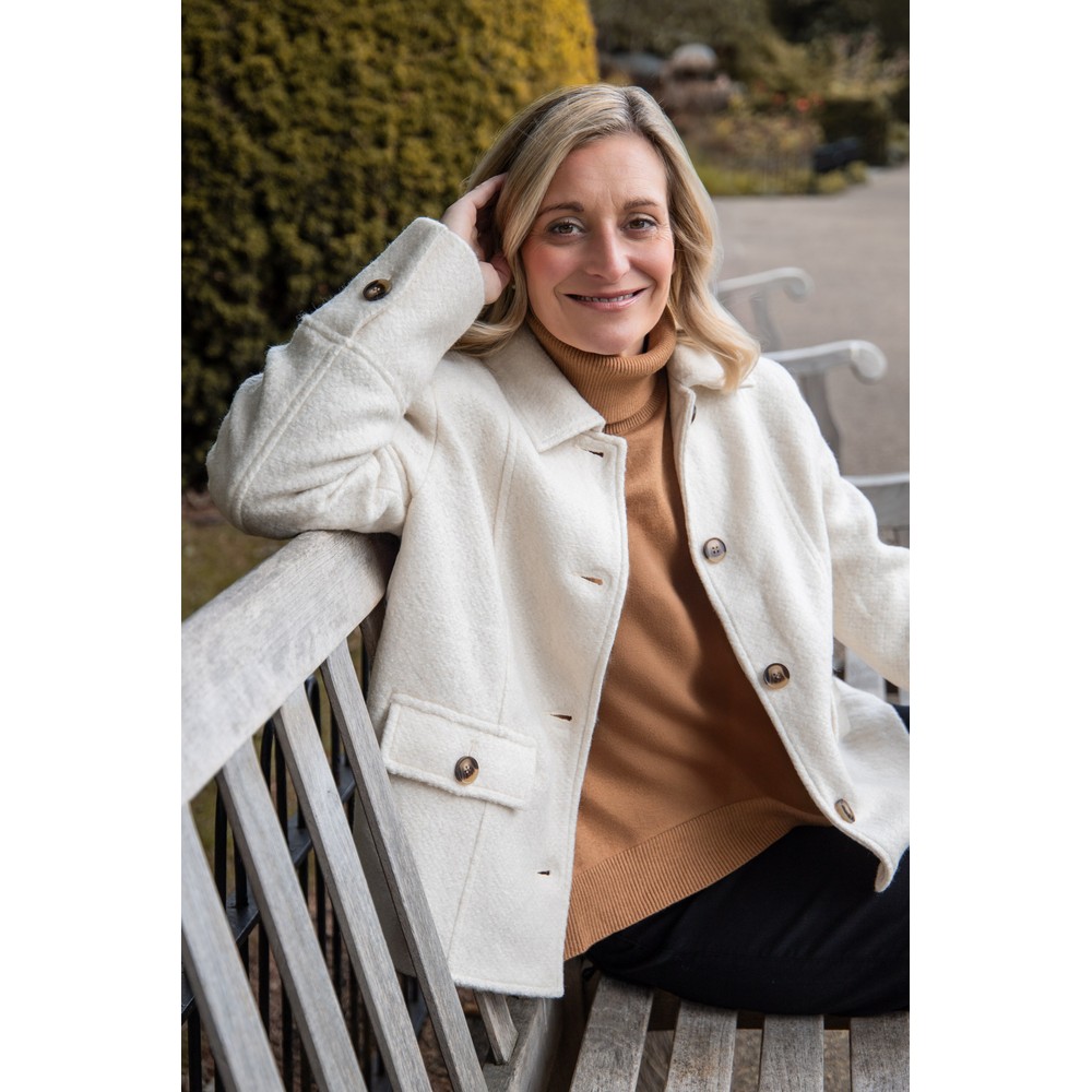 Foil Sew Happy Coat In Winter White Winter White