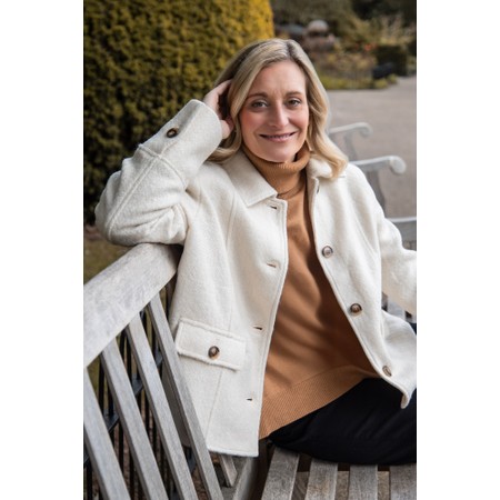 Foil Sew Happy Coat In Winter White - Off-White