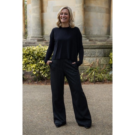 Masai Clothing MaPalmerana Jersey Stripe Trouser - Black