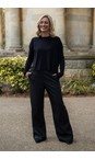 Masai Clothing Black  MaPalmerana Jersey Stripe Trouser  