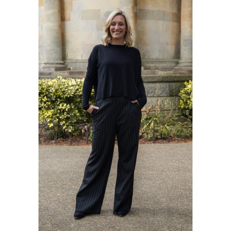 Masai Clothing MaPalmerana Jersey Stripe Trouser - Black