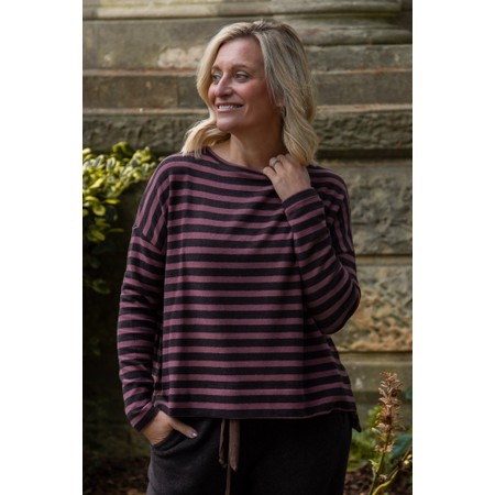 Mama B Alison R  Riga Moro Stripe Fleece Jumper - Purple