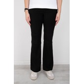 Joella Black Stretch Suede Bootleg Trouser