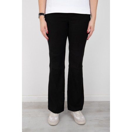 Robell Joella Black Stretch Suede Bootleg Trouser - Black