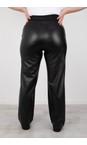 Robell Black 90 Britt Black Faux Leather Wide Leg Trouser  