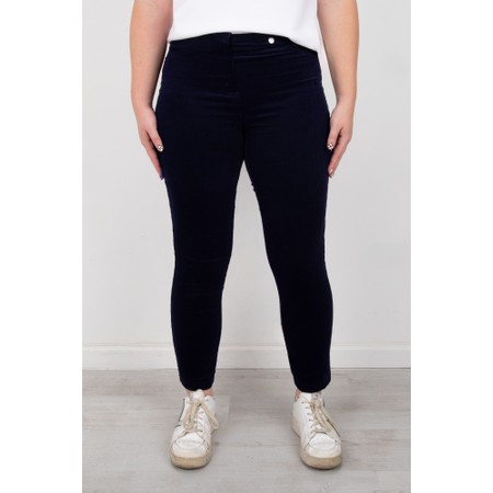 Robell Rose 09 Navy Needlecord Slimfit Trousers - Blue