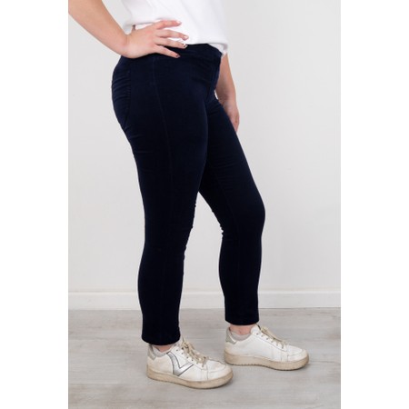 Robell Rose 09 Navy Needlecord Slimfit Trousers - Blue