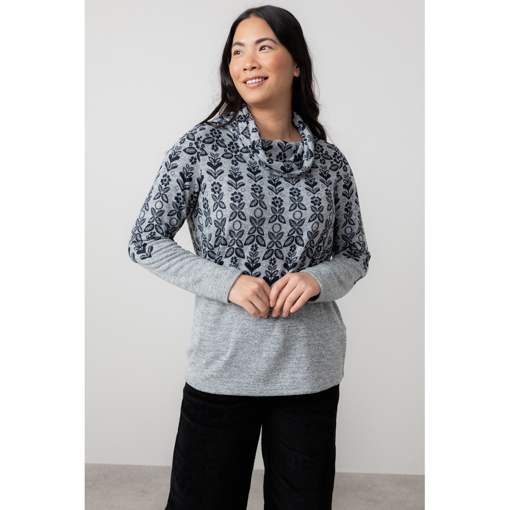 Lily & Me Relaxed Everyday Cowl Neck Jumper Grey