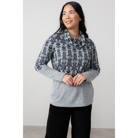 Lily & Me Relaxed Everyday Cowl Neck Jumper - Grey