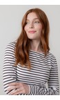 Lily & Me Chocolate Monica Stripe Top  