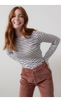 Lily & Me Chocolate Monica Stripe Top  
