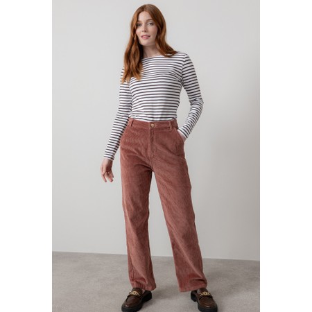 Lily & Me Monica Stripe Top - Brown